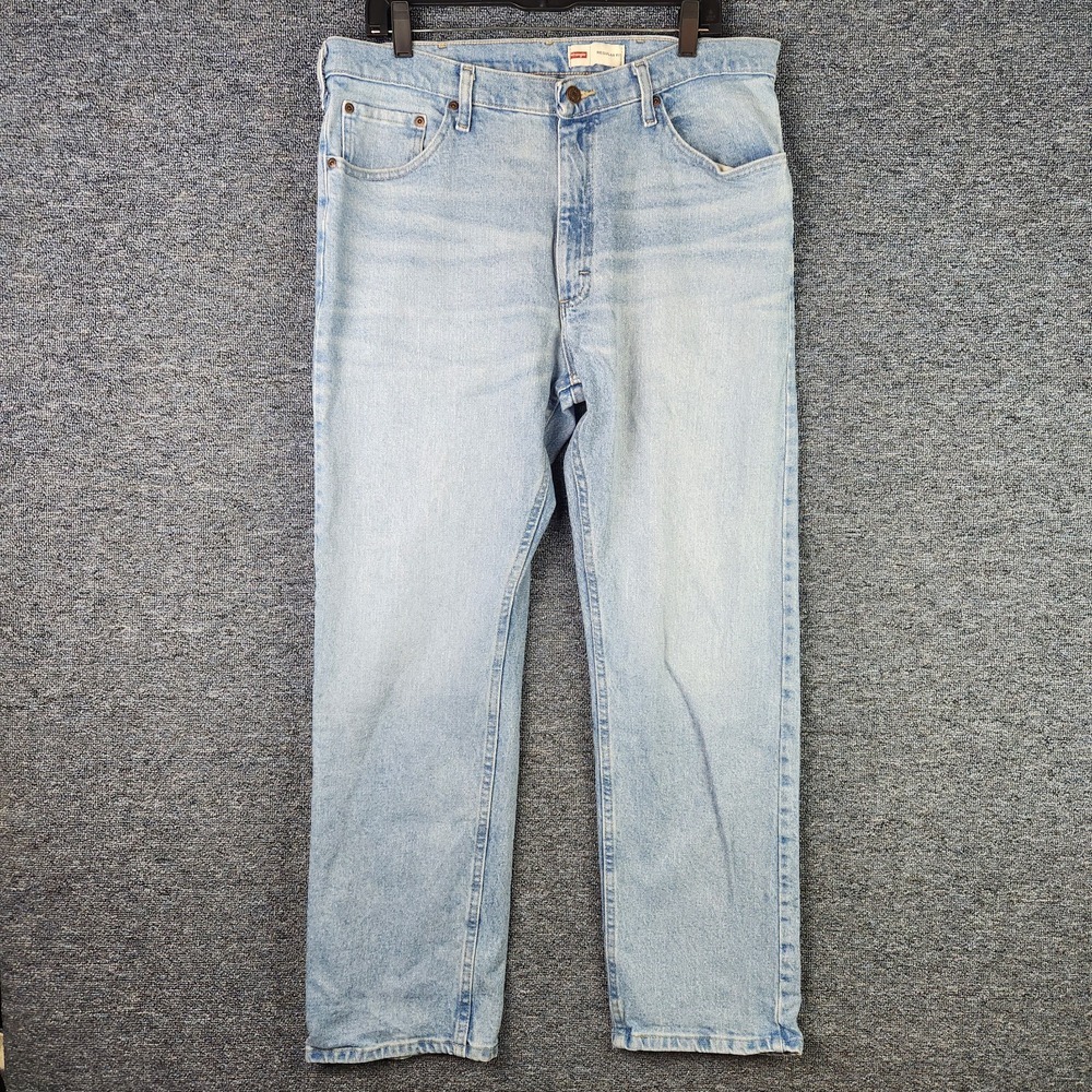 Wrangler Mens Straight Leg Regular Fit Blue Light Wash Jean‎ Size 36X30